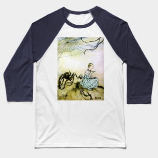 Little Miss Muffet - Mother Goose - Arthur Rackham Baseball T-Shirt